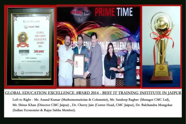 Technoglobe global education excellence award for best IT training institute and skill based professional education