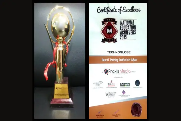 Technoglobe national education achievers award for best IT training institute and industry relevant education