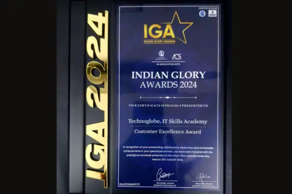 Technoglobe Indian Glory Awards 2024 customer excellence award for quality education and student support